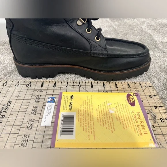 Vintage Polo Ralph Lauren Wolcott Boots Black Oiled Leather with Big Polo Patch - Picture 7 of 9